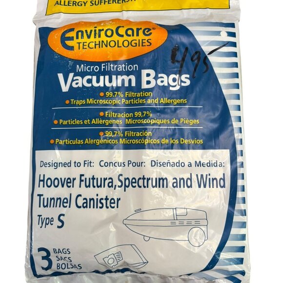 Type S Vacuum Cleaner Bags for Hoover Canister Vacuum 4010064S New in Package - Picture 4 of 5